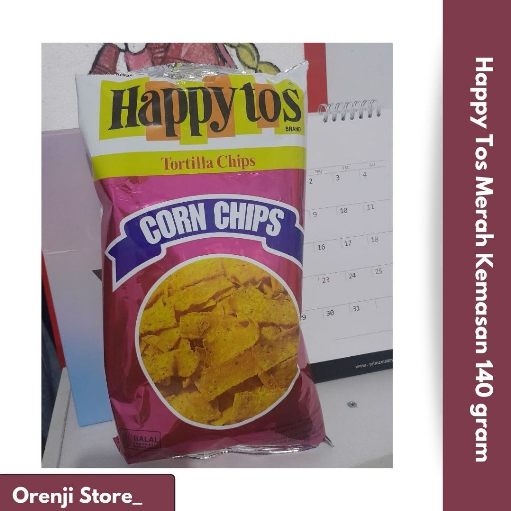 

happy tos tortila chips snack keripik jagung MERAH 140 gr