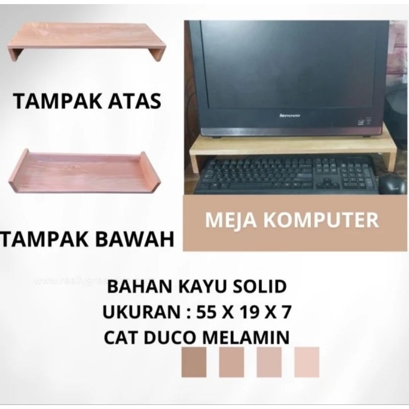 Meja monitor komputer, rak monitor pc, laci keyboard
