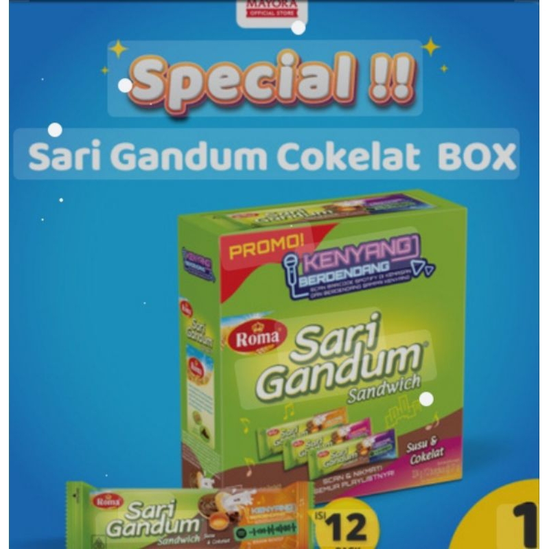 

Roma sari gandum sandwich 1 box isi 12 pcs 115 gram kemasan baru kenyang berdendang