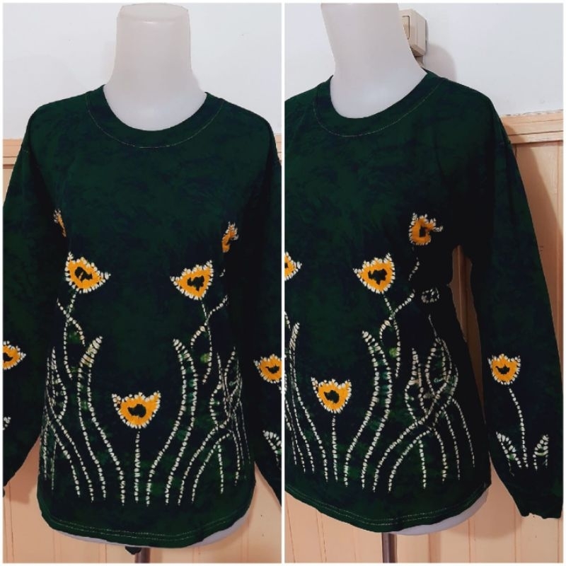 Baju Kaos Sasirangan Kaus Batik Jumputan Handmade Atasan Lengan Panjang Wanita Pria Remaja Dewasa Ba