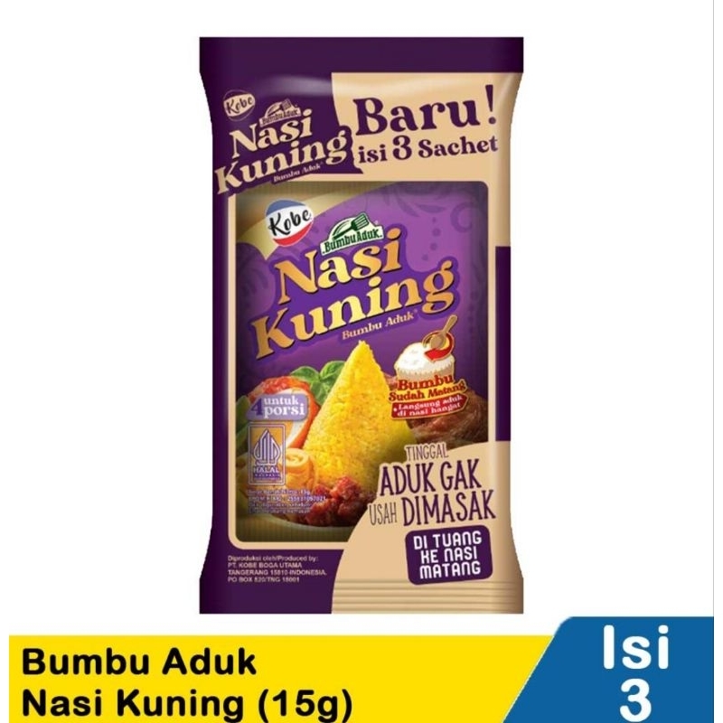 

kobe bumbu aduk nasi kuning 3x15g