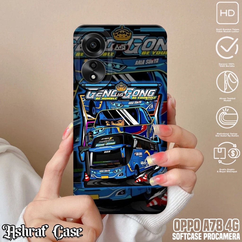 Case OPPO A78 4G - Casing Hp OPPO A78 4G Motif BUS TELOLET - Softcase Hp OPPO A78 4G - Silikon Hp OP