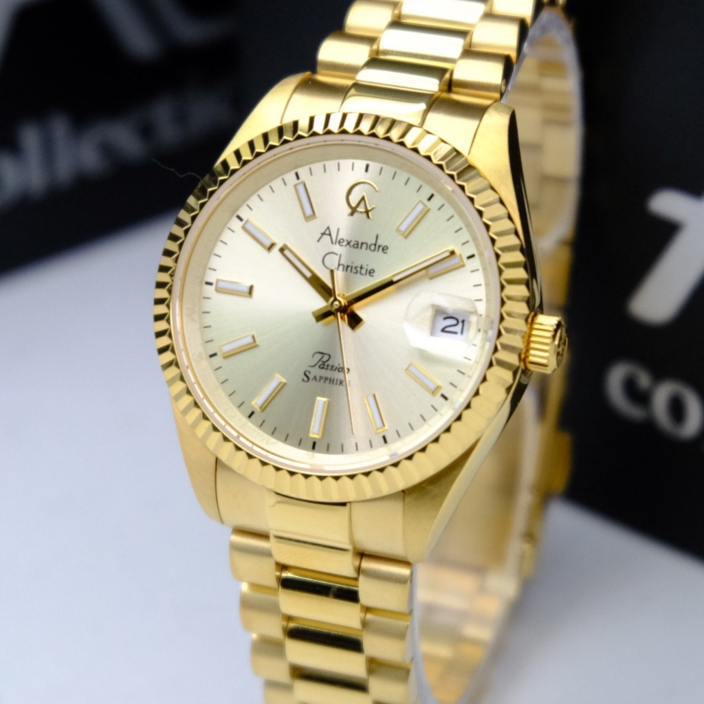 Alexandre Christie Wanita Terbaru Original Warna Gold - AC5016 Sapphire