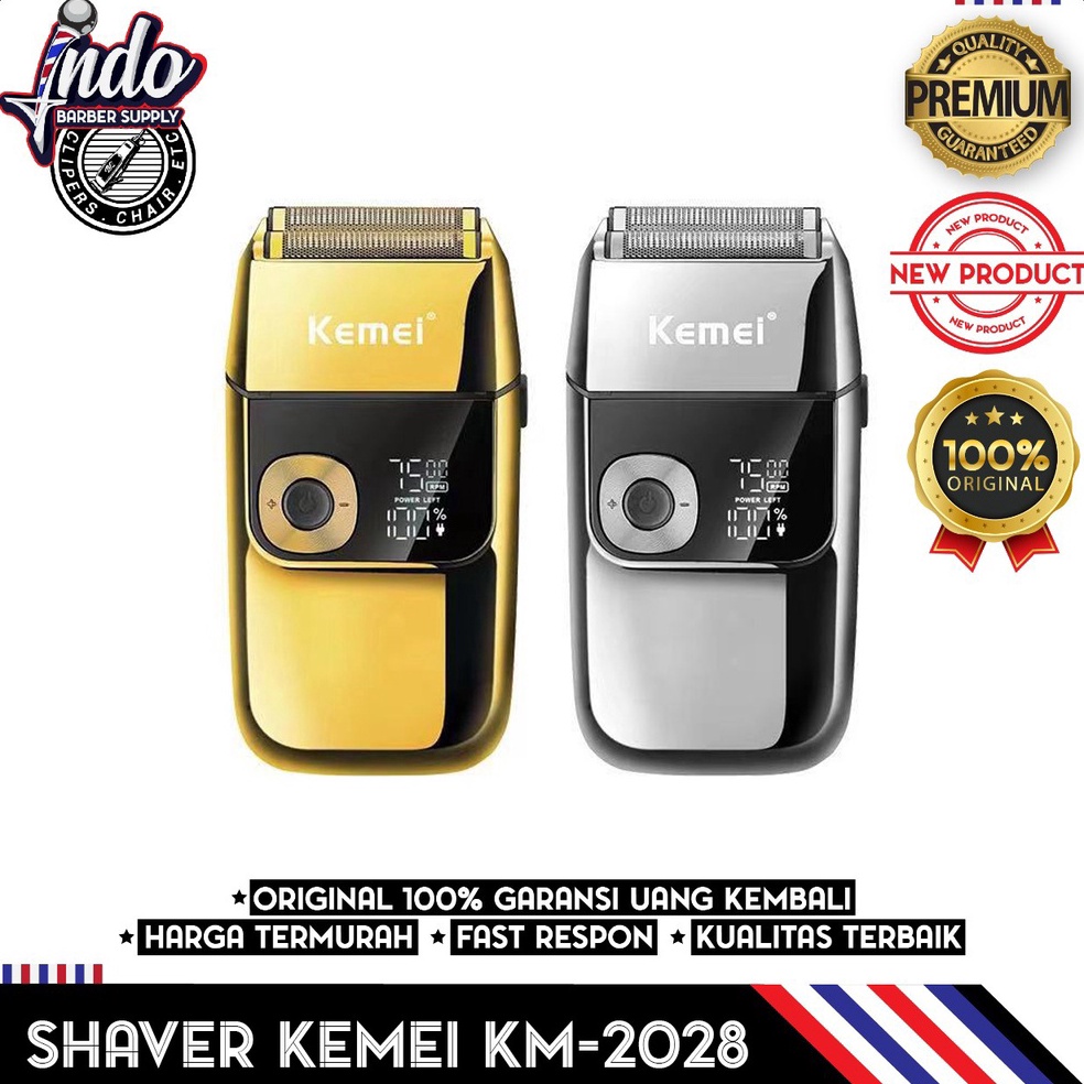 Terbaik SHAVER KEMEI 228 KM 228 Metal Body LED Display Electric Beard Razor