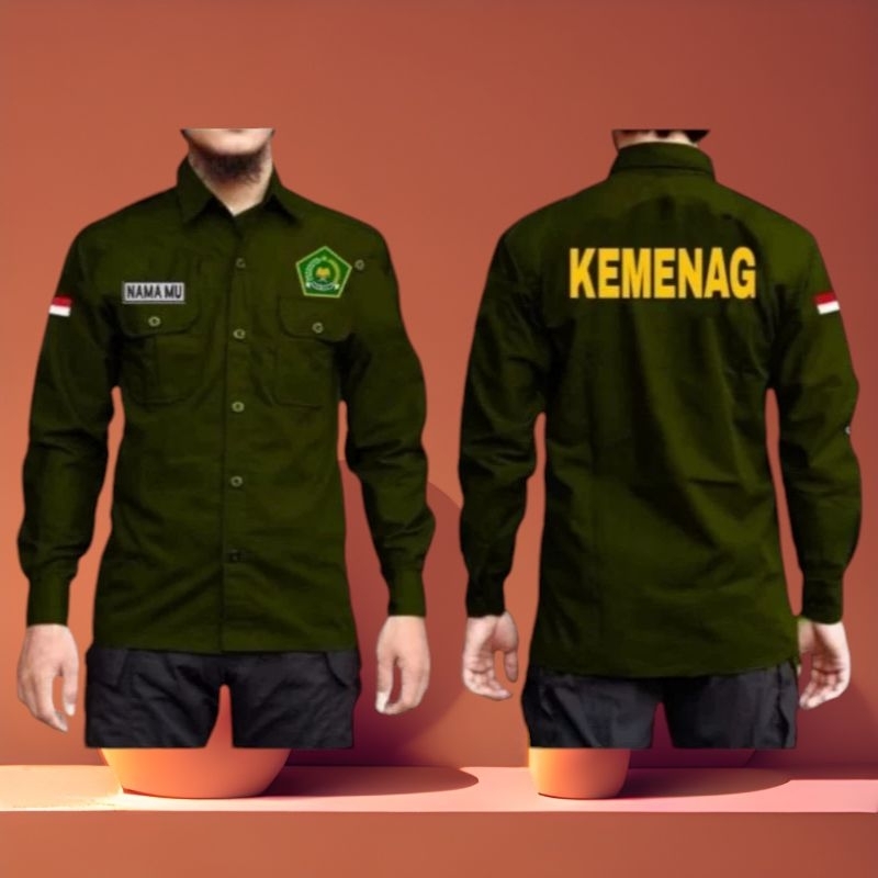 kemeja Kerja Seragam Kerja Baju Pdh kemenag free Bordir nama