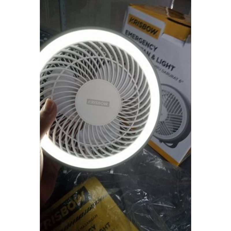 lampu kipas recharge Krisbow lampu emergency dengan kipas emergency