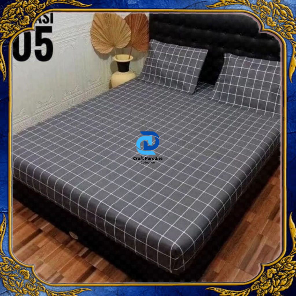 Sprei Rumbai Motif Kotak Aesthetic ukuran 180x200 160x200 120x200 free 2 sarung bantal 2 sarung guli