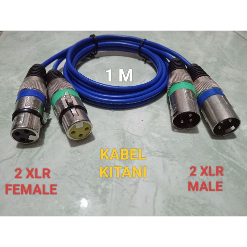 JEK CANON KABEL KITANI. STEREO R/L 2 JEK XLR FEMALE TO 2 XLR MALE 1 SET