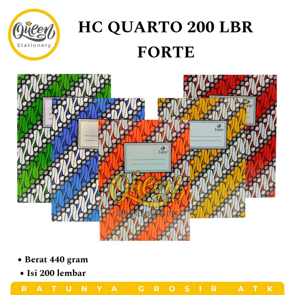 

1 PCS HARD COVER QUARTO 200 LEMBAR FORTE / HARD COVER QUARTO 200 LEMBAR / BUKU CATATAN (010353)