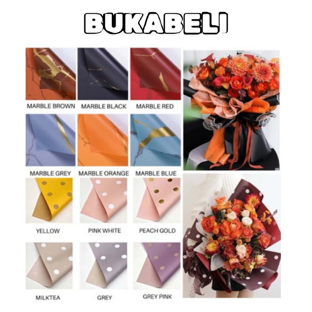 

BUKABELI (4) BUNDLING 1 PACK ISI 20 LEMBAR Flower Wrapping Bunga Florist / Cellophane Papper / Kertas Buket Bunga Transparan / Flower Paper / Kertas Kado