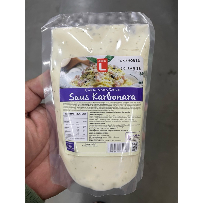 

Choice L Saus Karbonara Saos Carbonara 250Gr