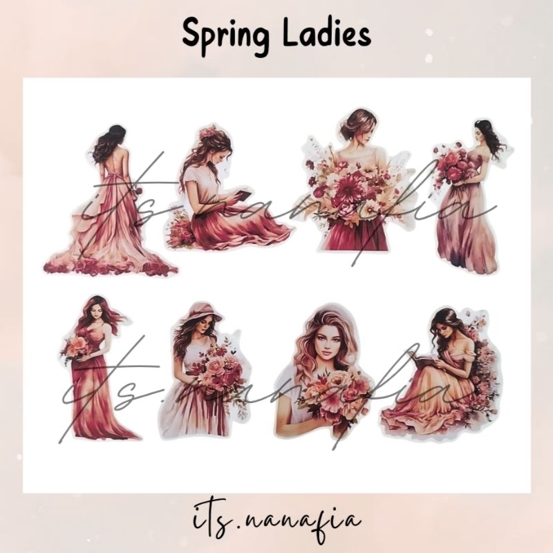 

Girl Sticker Spring Ladies journaling scrapbook bujo