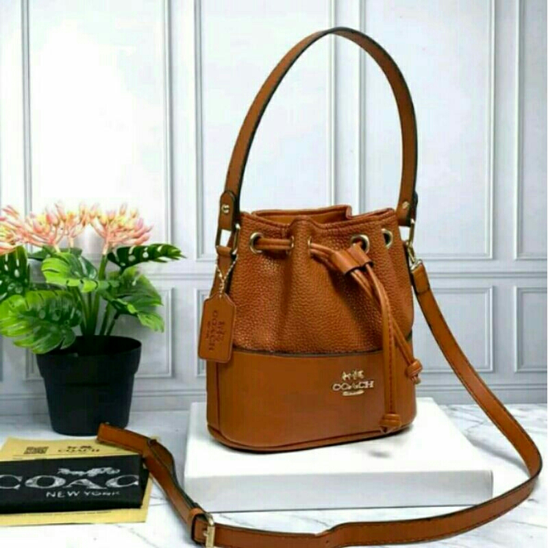 TAS SLEMPANG CO@CCH SERUT BUCKET PREMIUM BAHAN KULIT JERUK 2 TALI