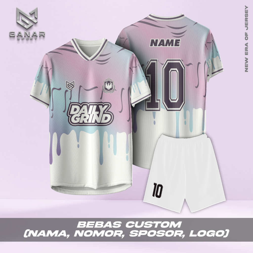JERSEY CUSTOM FUTSAL SEPAKBOLA MOTIF BISA SATUAN SETELAN ATASAN FULL PRINTING DRYFIT