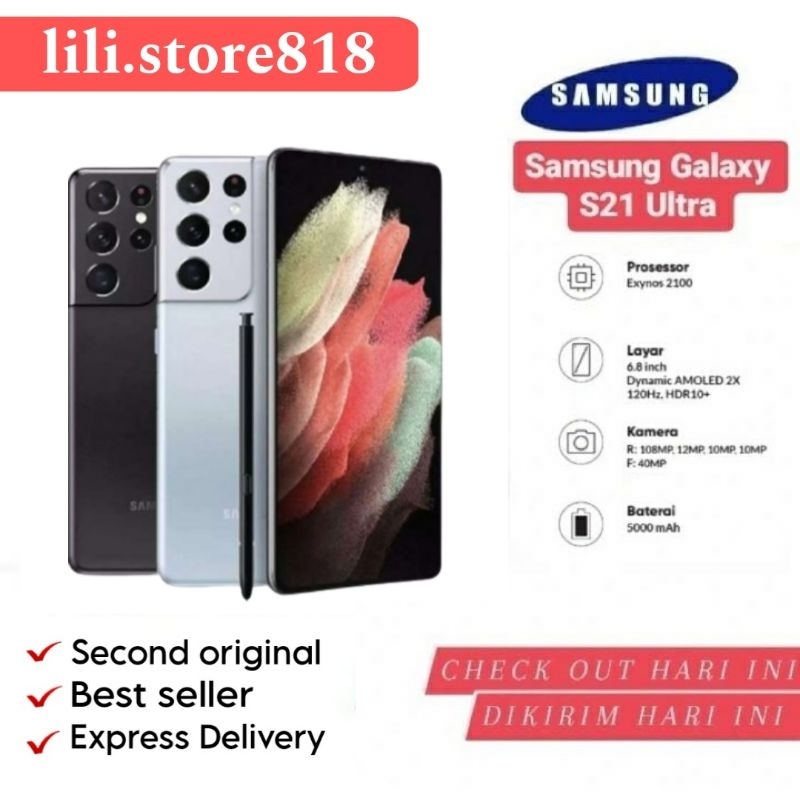 Samsung Galaxy S21 Ultra 5G Second Original 100% LIKE NEW FULLSET