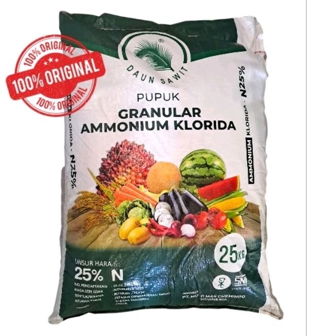 Pupuk Urea AMMONIUM KLORIDA DAUN SAWIT - 25 Kg (100% Original)
