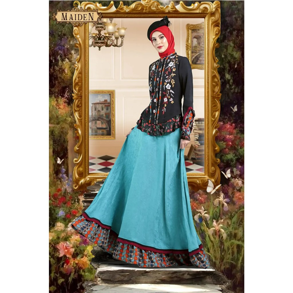 Gamis Arta Frida TUNEECA T-0824001, Baju lebaran modis kekinian, Gamis modern elegan branded ori, ga