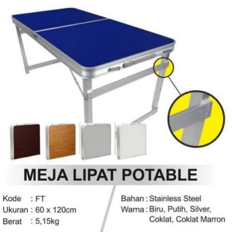 YN851 Meja Lipat Koper Kaki Kotak