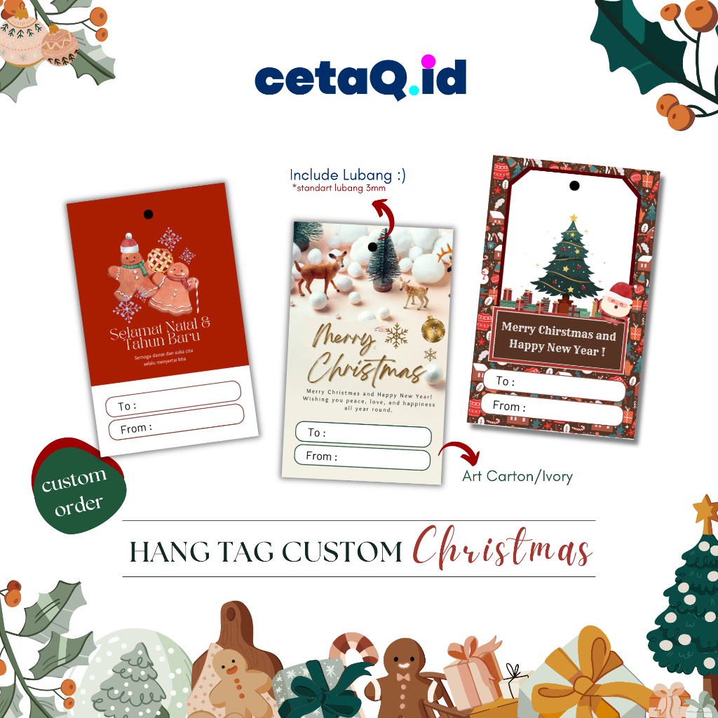 

Hangtag Natal CUSTOM, Hang tag Christmas, handtag custom label hampers christmas natal