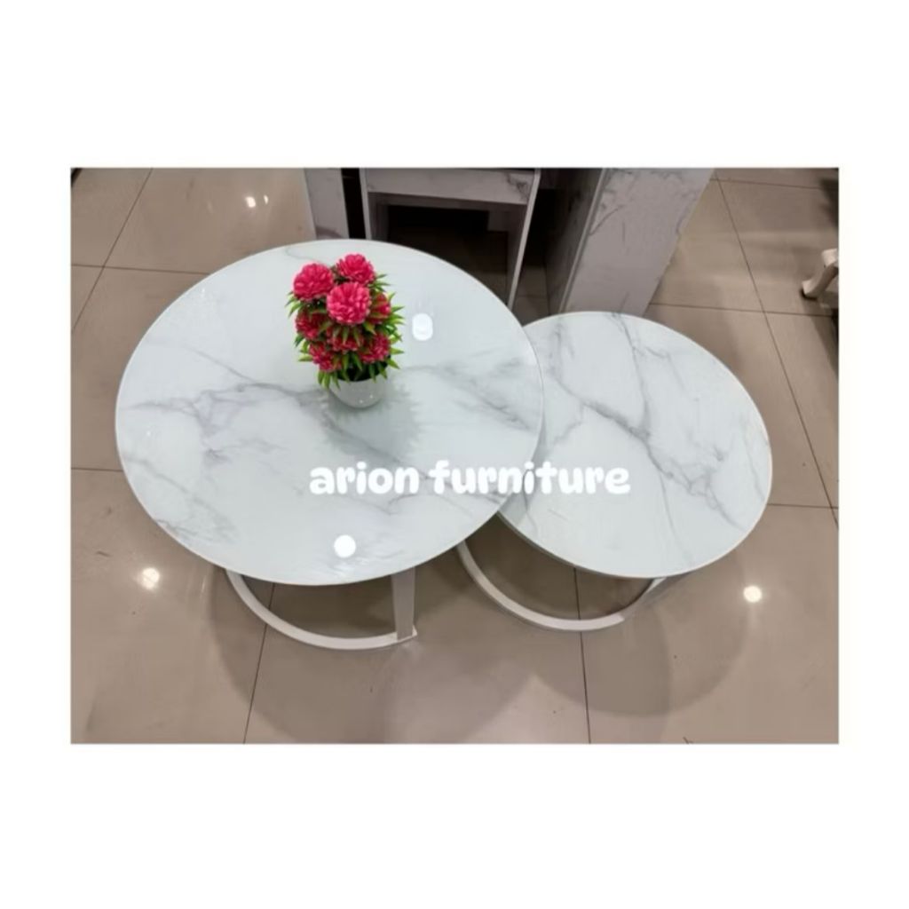 Meja Tamu Oval / Kotak MARMER / Meja Tamu 2in