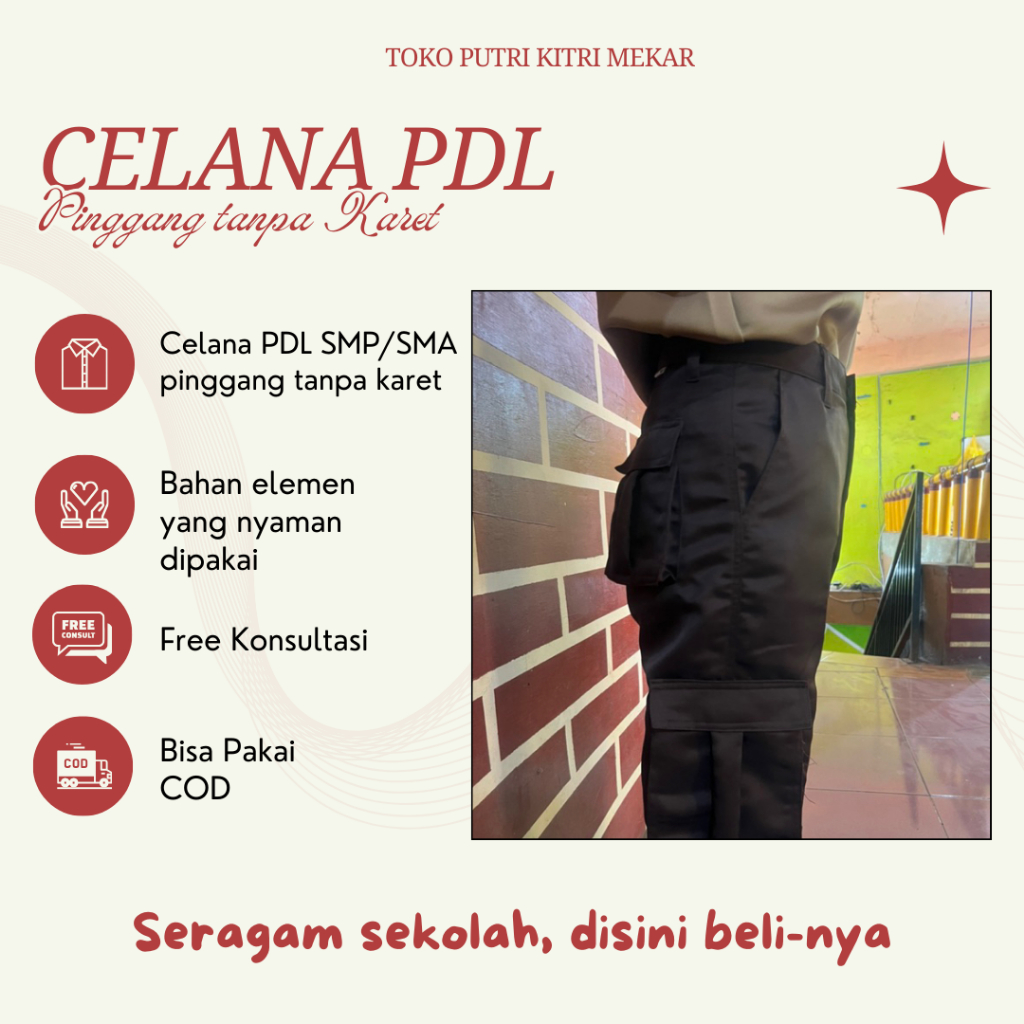 Celana PDL Pramuka SMP SMA Pria Wanita Cewek Panjang