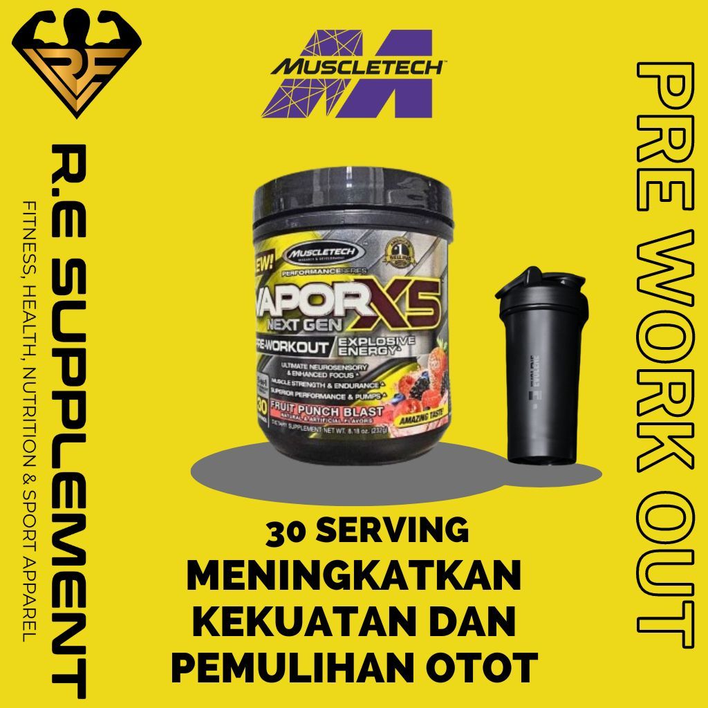 Muscletech Vapor X5 Next Gen 30 Servings – Pre Workout Kuat & Fokus Ekstrem