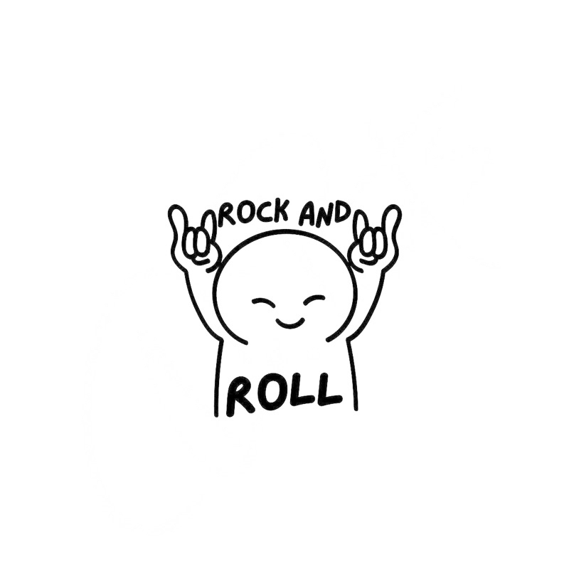 

Stiker rock and roll cutting sticker