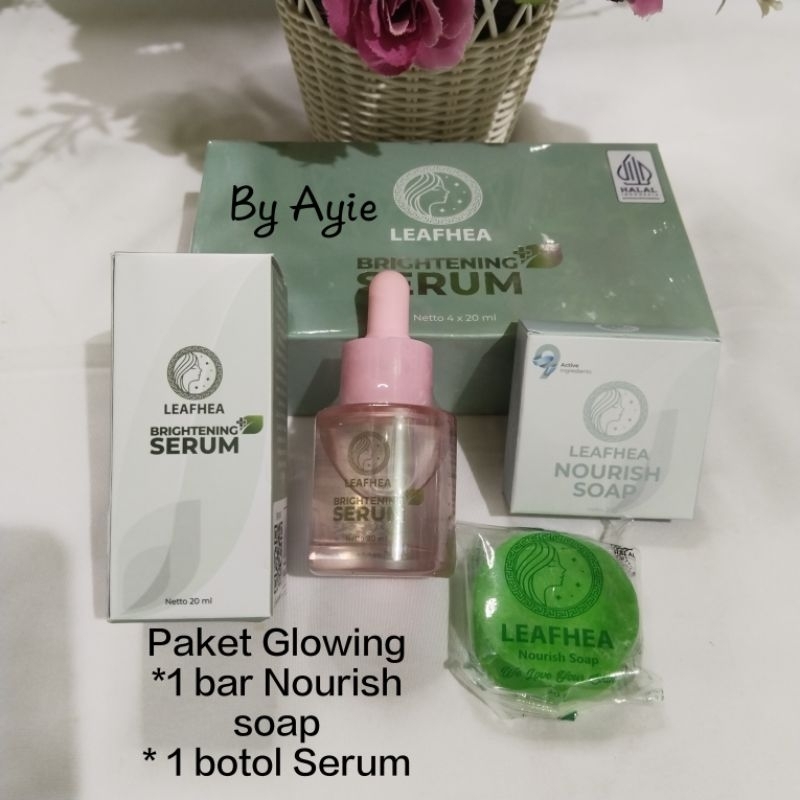 1 paket Glowing Leafhea || 1sabun dan 1brightening serum || 100% Original