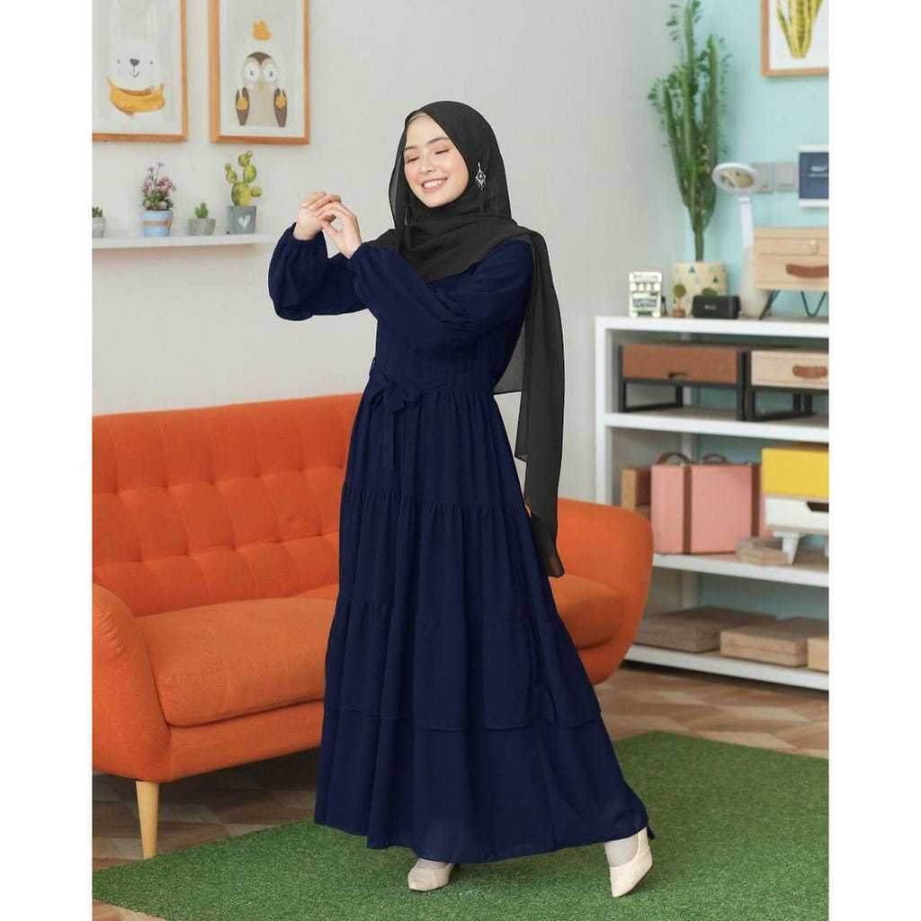 New Gamis Polos Warna Hitam Super Pemium / Gamis Wanita Canda Susun Rempel 3 Premium / Gamis