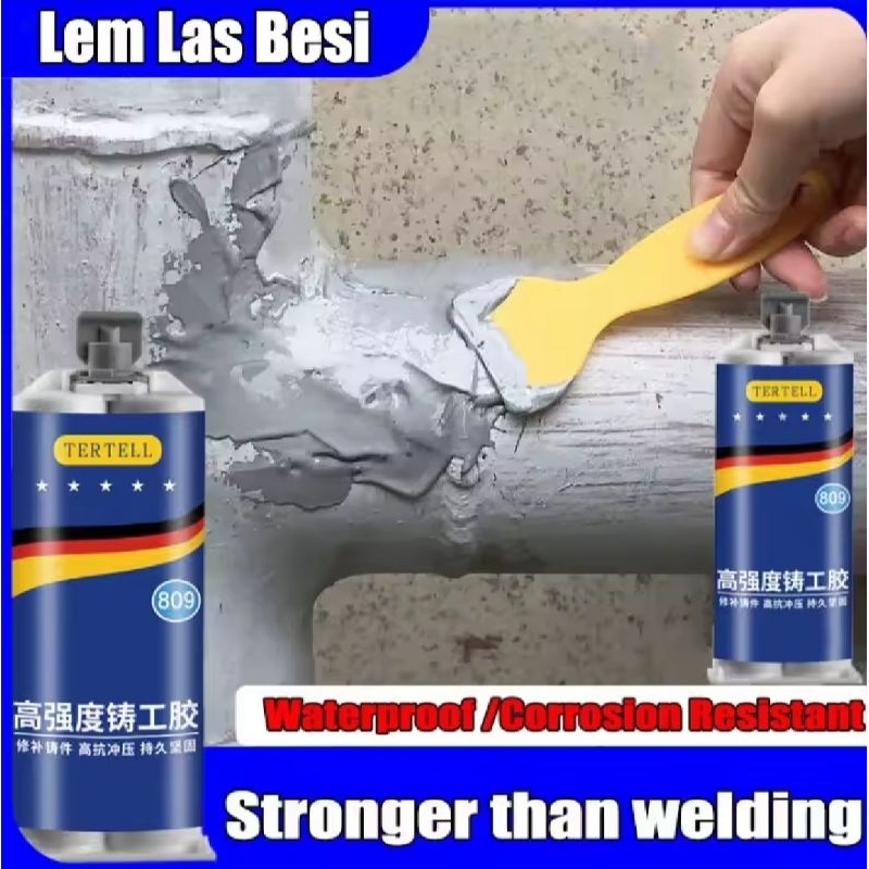 TERTELL lem besi tahan panas 100gr lem metal AB