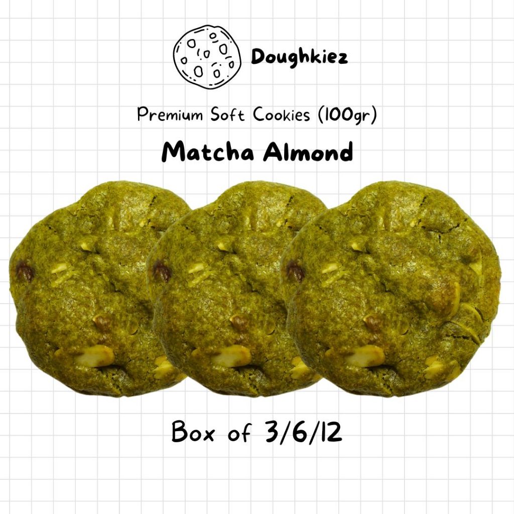 

Matcha Almond Soft Cookies 100gr Premium - Box of of 3/6/12 Doughkiez