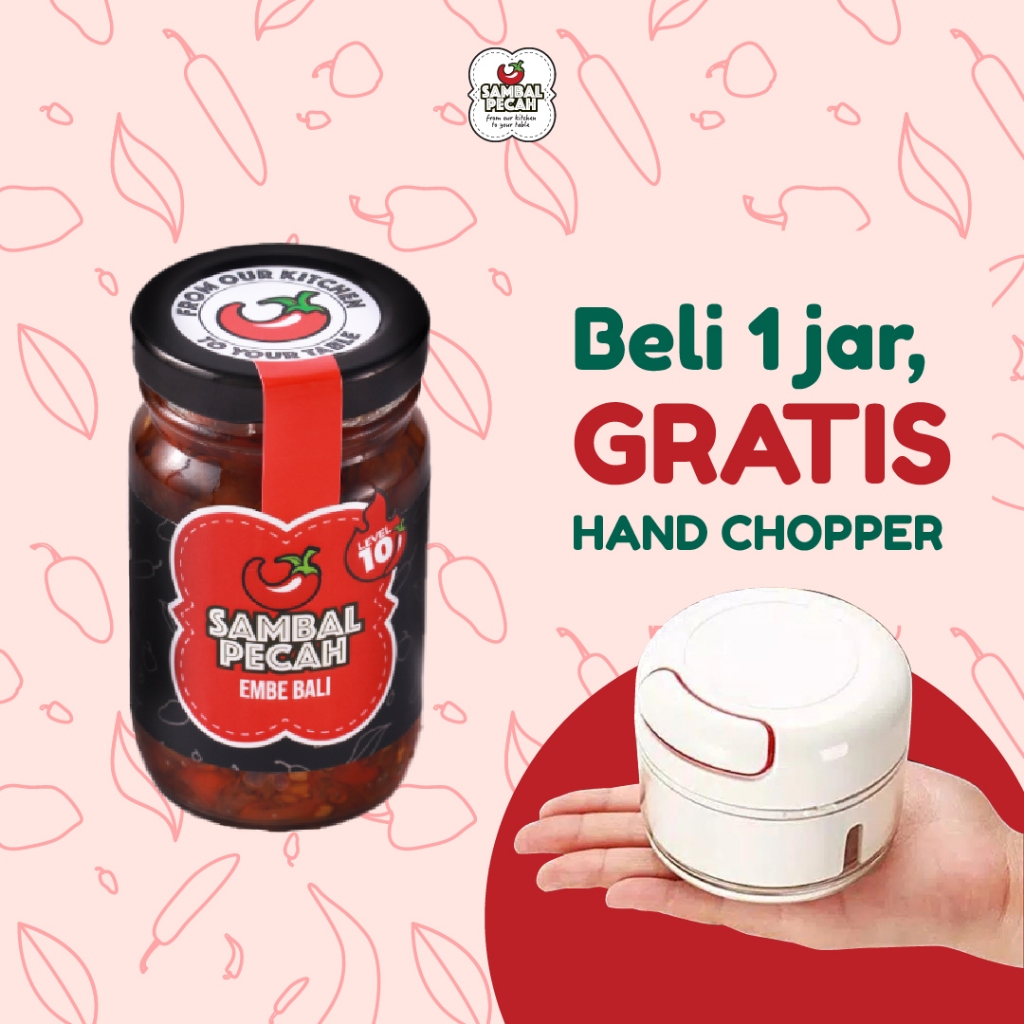 

Sambal Pecah Homemade, Fresh Beli 1 jar 100gr Gratis 1 Chopper Bebas Pilih Varian