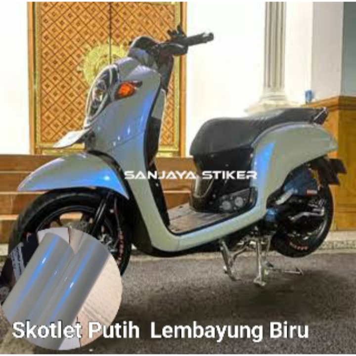 Skotlet Stiker Putih Lembayung Biru Kualitas Premium