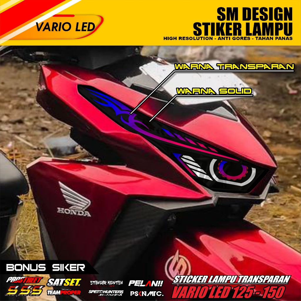Sticker Variasi Lampu Alis Vario Led - Stiker Mata Lampu Vario 150