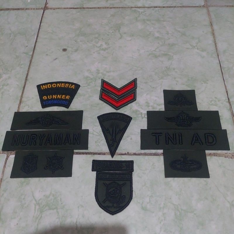 ATRIBUT TNI AD bordiran timbul/3D