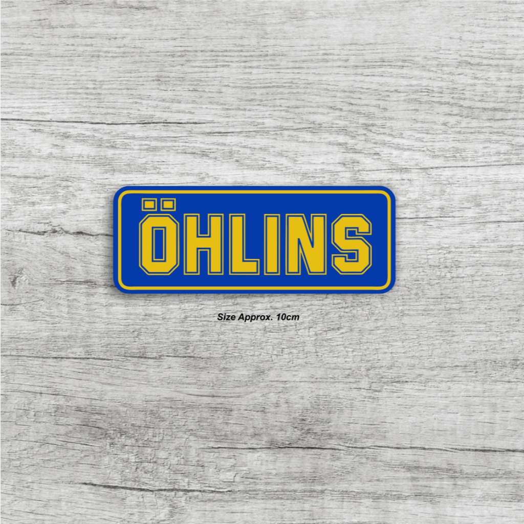 

Sticker Ohlins Shockbreaker | Sticker Print Cut Motor Mobil Helm