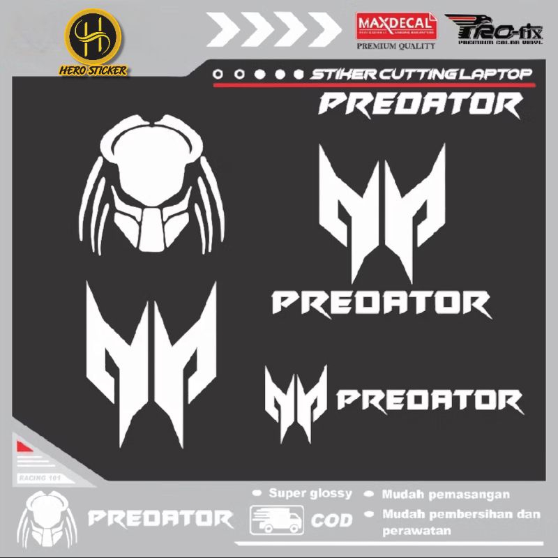 Sticker Stiker Cutting Predator | Stiker helm, laptop predator
