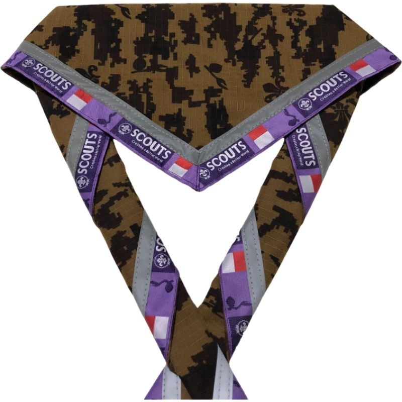 GROSIR & Bisa Custom Logo scraf loreng pramuka lis scout bahan ripstok menyala dalam gelap | syal pr