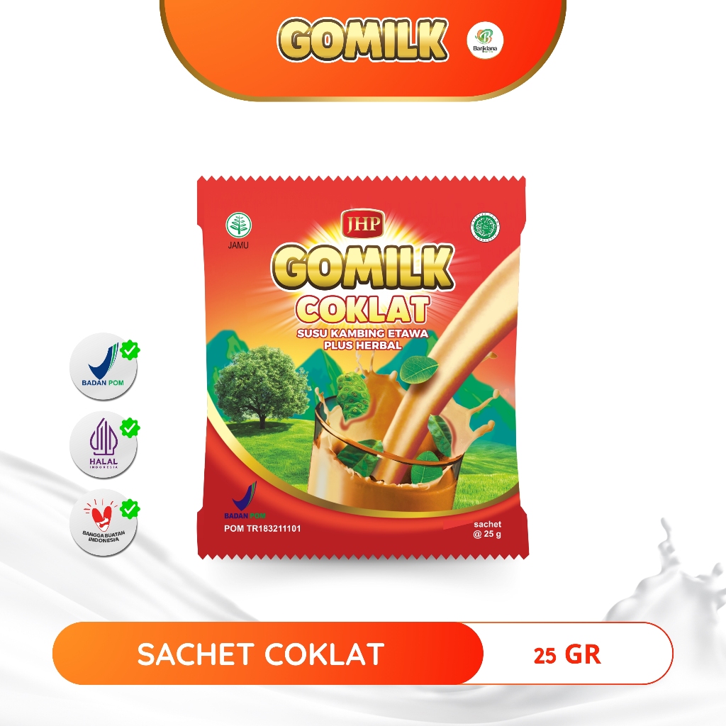 

GOMILK 1 SACHET COKLAT 25gram (Pembelian 10 Sachet FREE HADIAH) Susu Kambing Etawa Plus Herbal