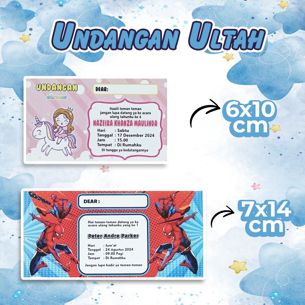 Undangan Ultah || FREE DESAIN || BISA TAMBAH FOTO ANAK