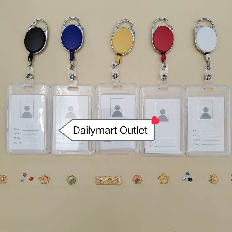 

Retractable ID card holder Kartu Akses MRT Emoney Busway Card Holder Vertical Premium