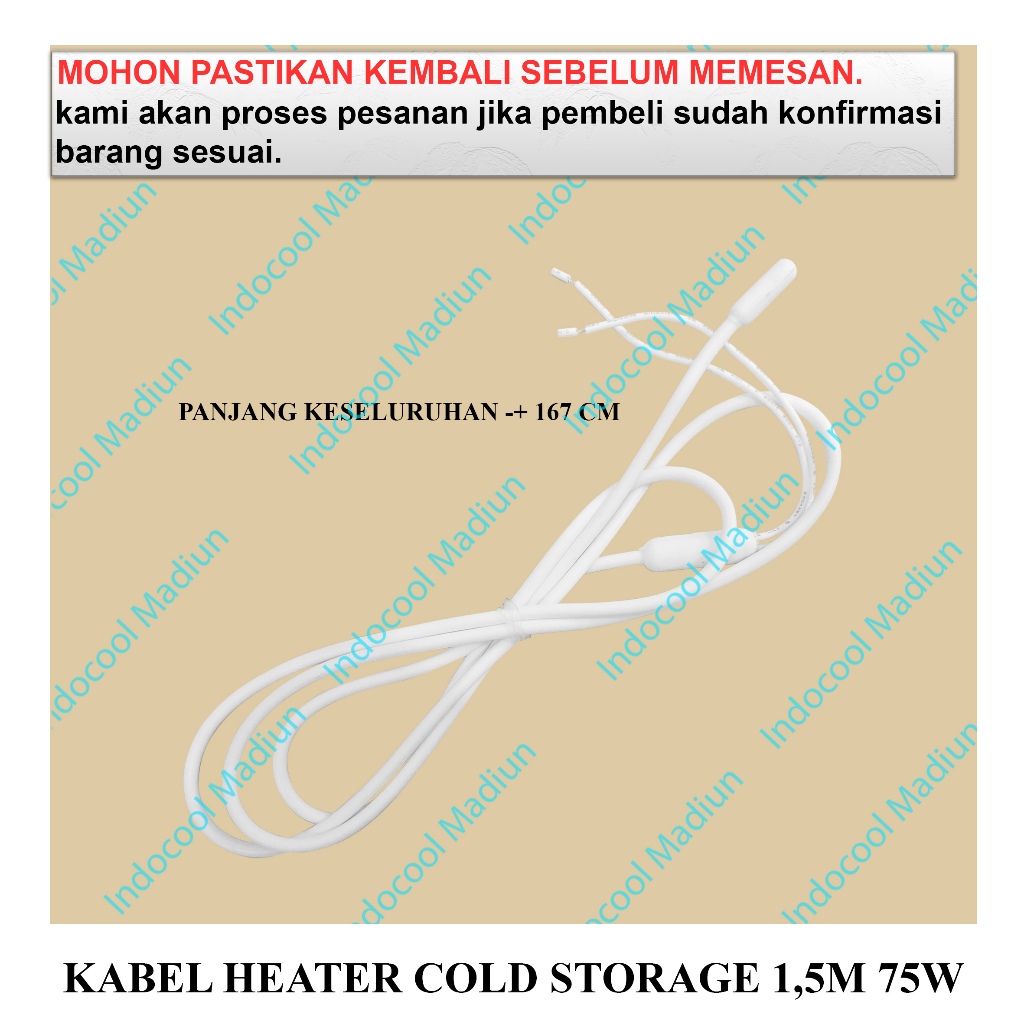 KHC15 KABEL HEATER PEMANAS / COLD STORAGE CABLE / KABEL HEATER COLD STORAGE 1.5M 75W