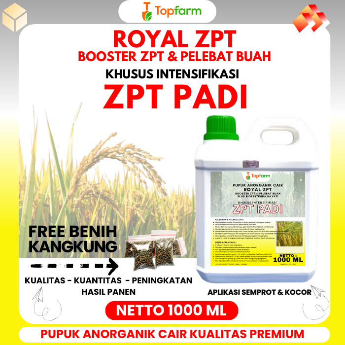 Pupuk Topfarm / Zpt Untuk Padi / Zpt Memperbanyak Anak Padi / Pupuk Zpt Untuk Padi / Zpt Pembesar Bu