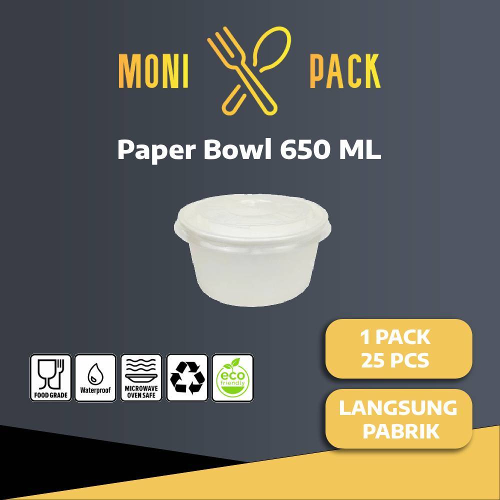 Paper Bowl 650 ml / Mangkok Kertas / Rice Bowl Paper 650 ml