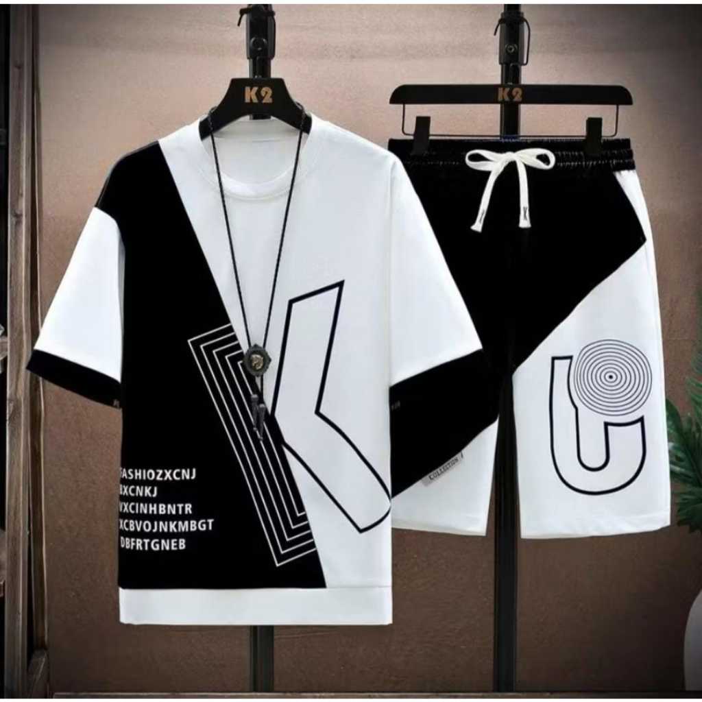 DISKON SETELAN OBLONG LENGAN PENDEK & CELANA PENDEK PRIA DEWASA DAN ANAK TERBARU POLILE781 ONE SET /