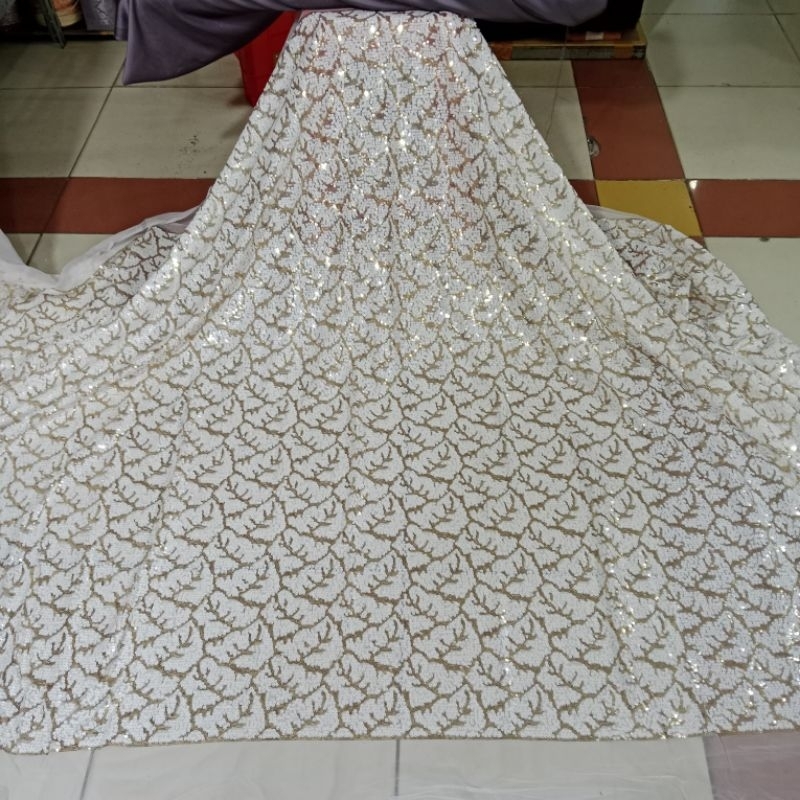 KAIN/BAHAN TILLE SEQUIN DAUN/SEQUIN 1000 PAYET