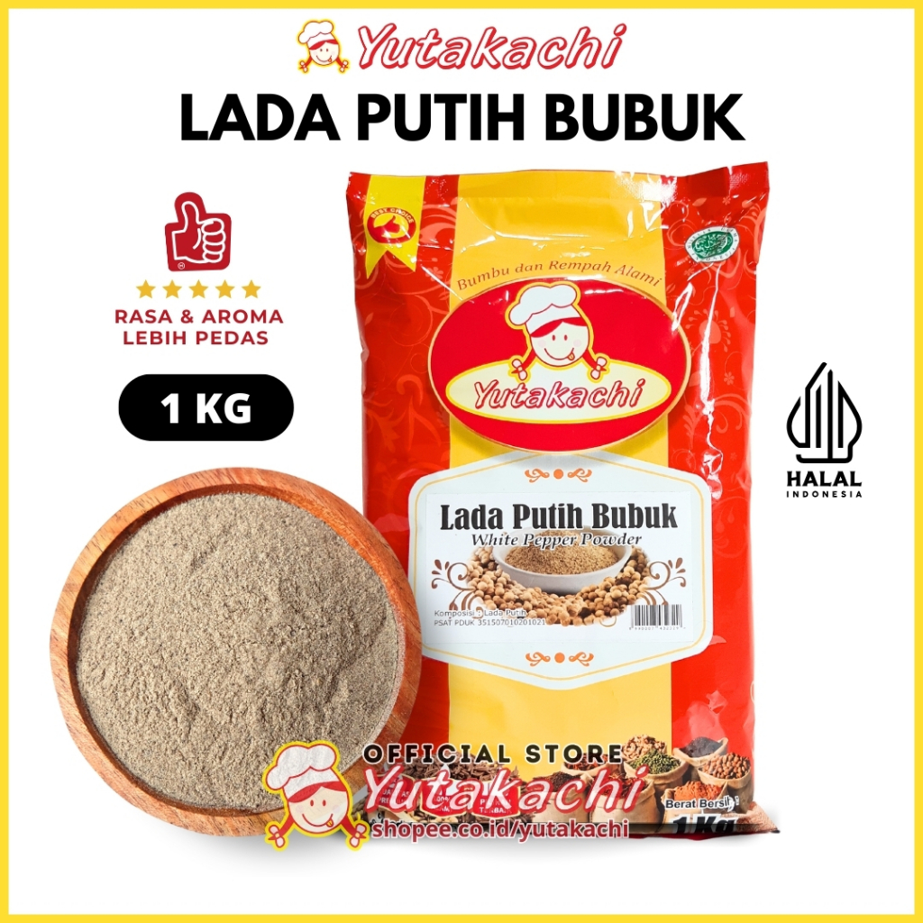 

Lada Putih Bubuk 1Kg Yutakachi - Murni Merica Bubuk - White Pepper Powder - Bumbu Rempah Bubuk