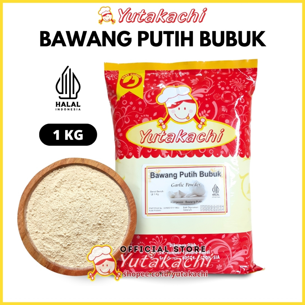 

[MURNI] Bawang Putih Bubuk 1Kg Yutakachi / Garlic Powder / Bumbu Rempah Alami