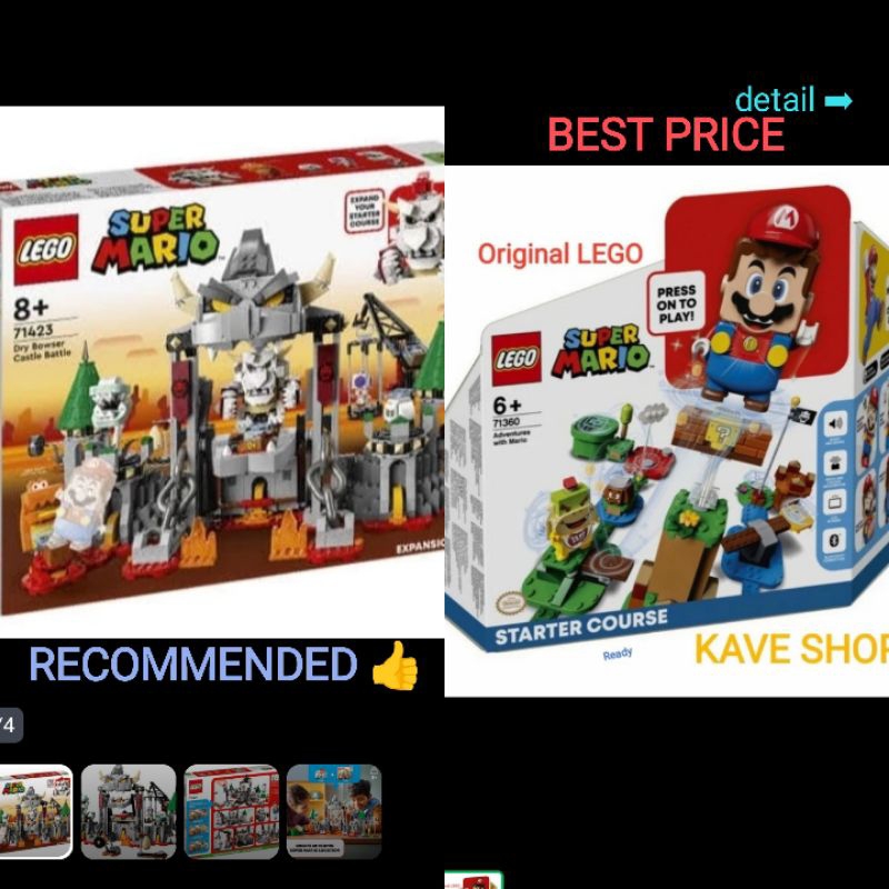 LEGO 71360 Super Mario : Adventure with Mario / LEGO 71423 Super Mario : Dry Bowser Castle Battle / 