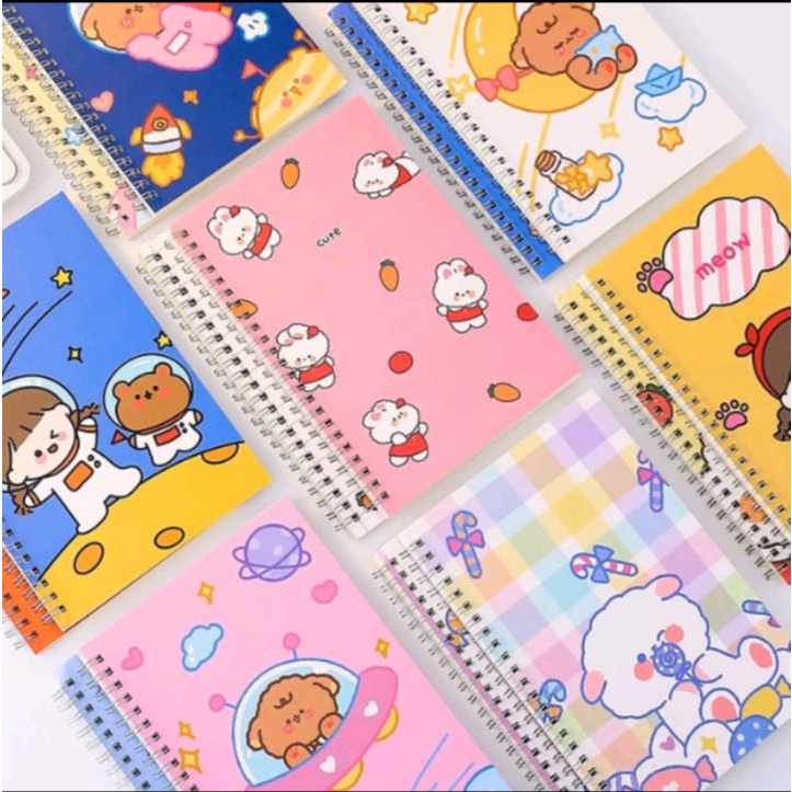 

Buku Catatan Notebook A5 Isi 60 Lembar Buku Diary Aesthetic Motif Kartun Gaya Retro Buku